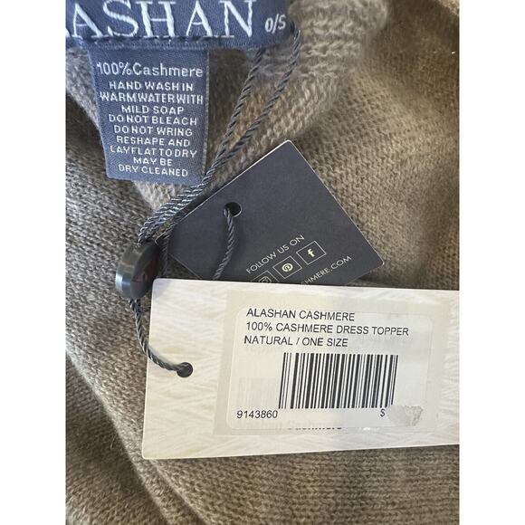 Alashan 100% Cashmere Draped Dress Topper Poncho Lightweight Soft & Cozy Tan NWT - Picture 10 of 16